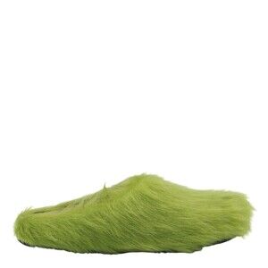 Marni Green Faux Fur Slip-On Sandals - NWT